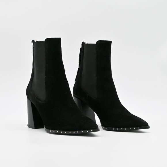 TOPSHOP Suede Pointed Heeled Chelsea Bootie - Picture 2 of 6